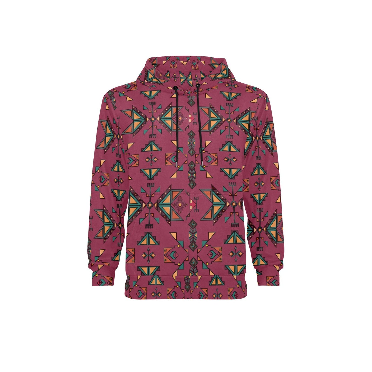 Arrow Dawn Maroon Men's Long Sleeve Fleece Hoodie