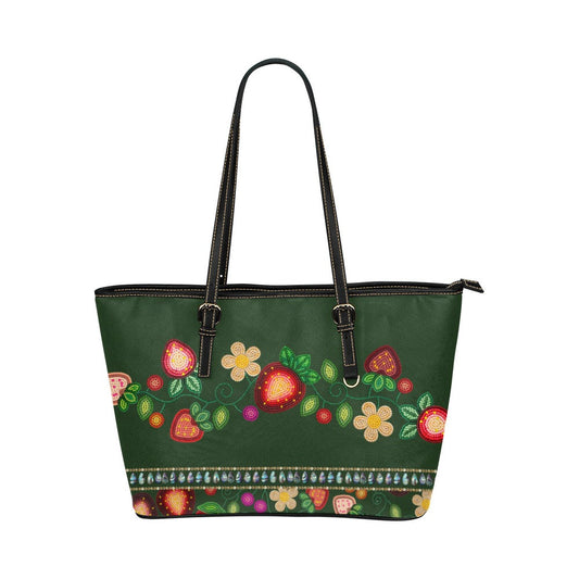 Berry Garden Hunter Leather Tote