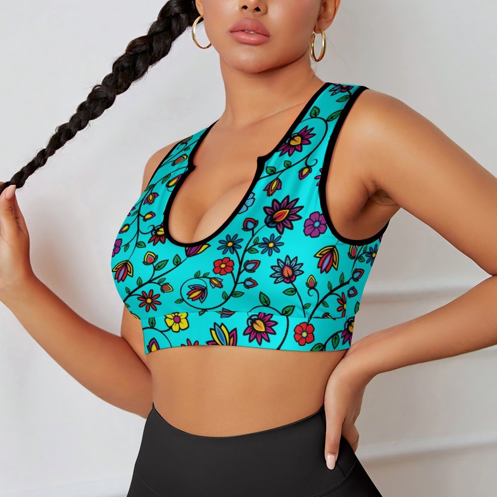 Nature's Nexus Turquoise Yoga Top