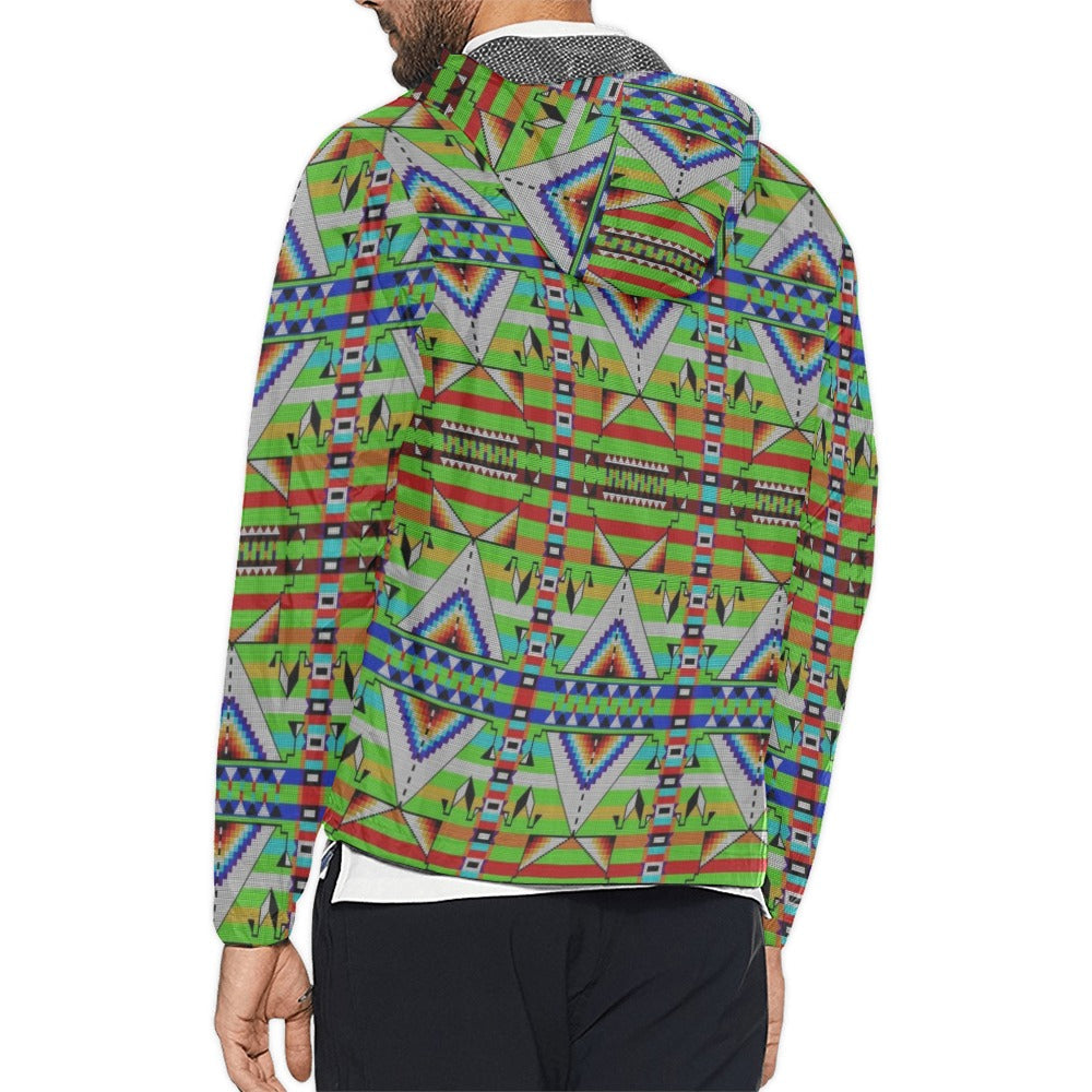 Medicine Blessing Lime Green Men's Windbreaker
