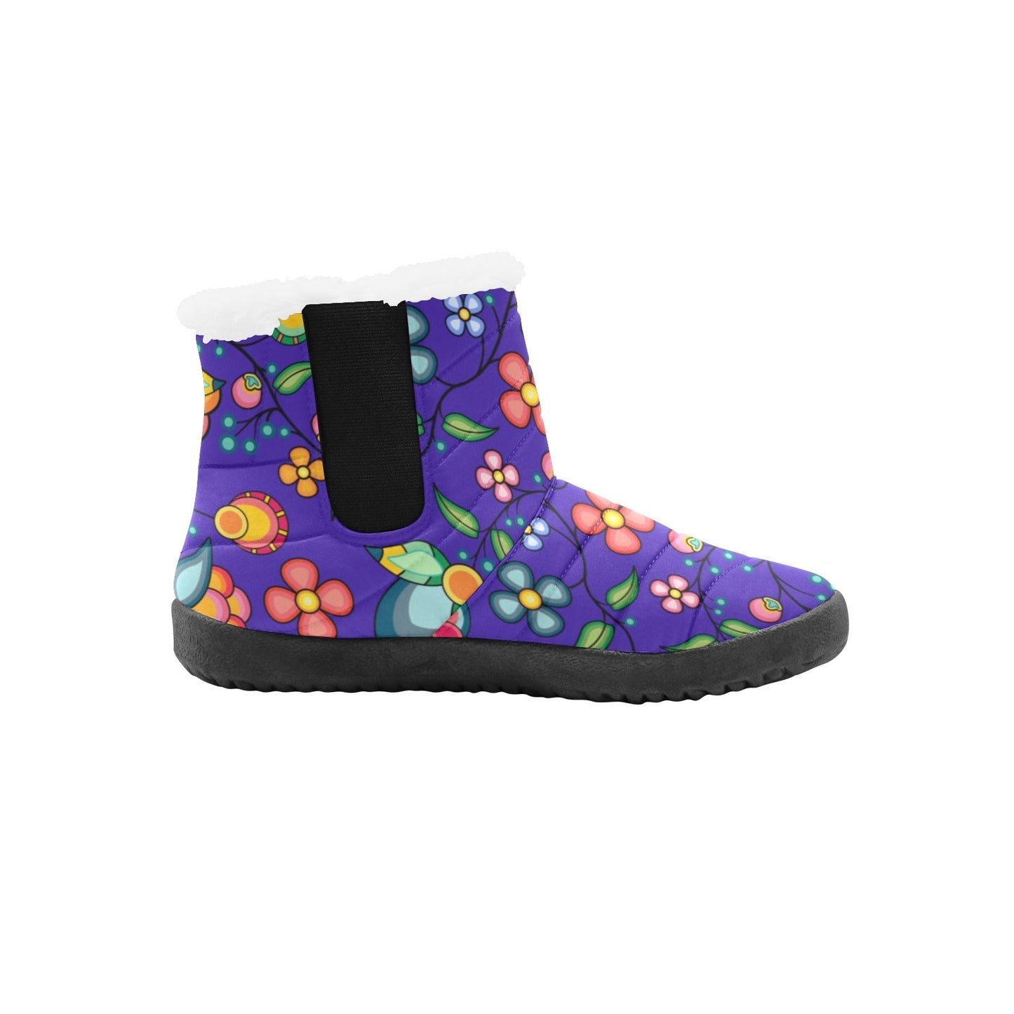 Floral Bounty Blue Women's Padded Winter Boot