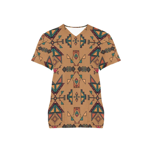 Arrow dawn Brown Scrub Top