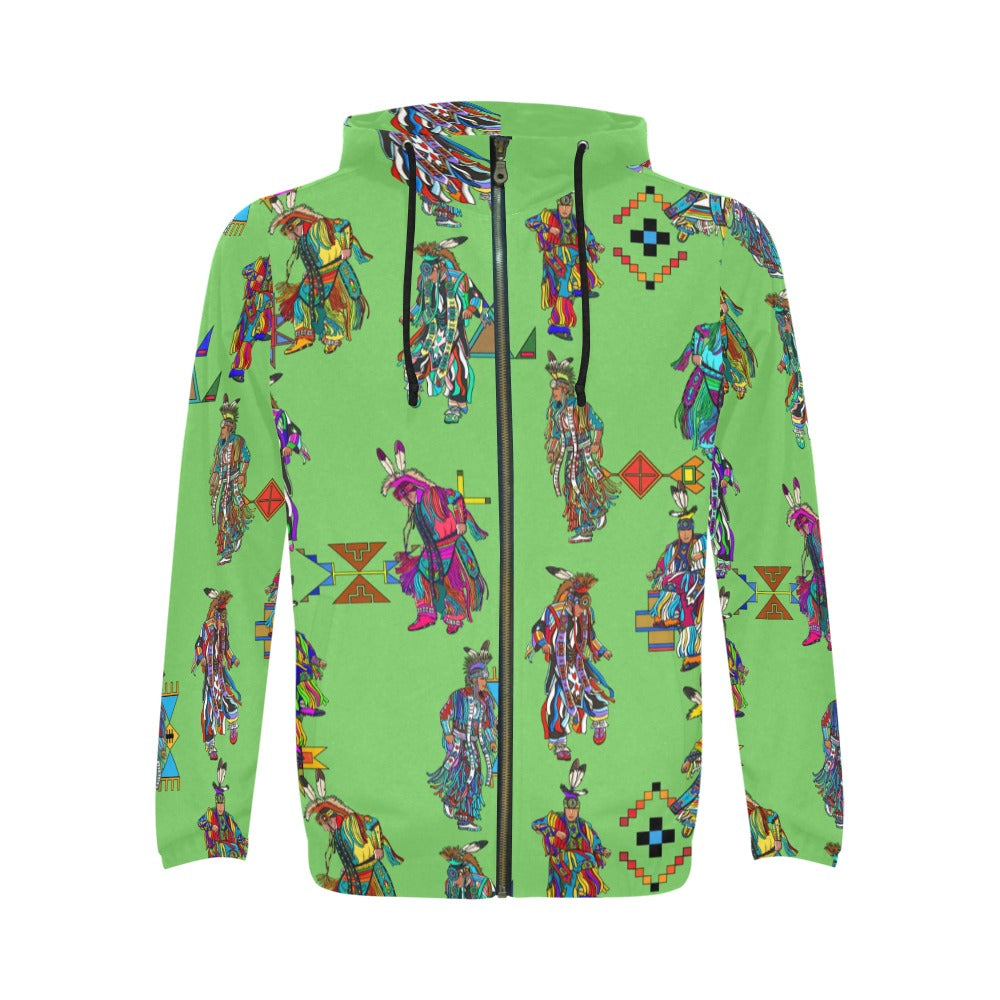 Men's Grass Dancers Grass Men's Zipper Hoodie