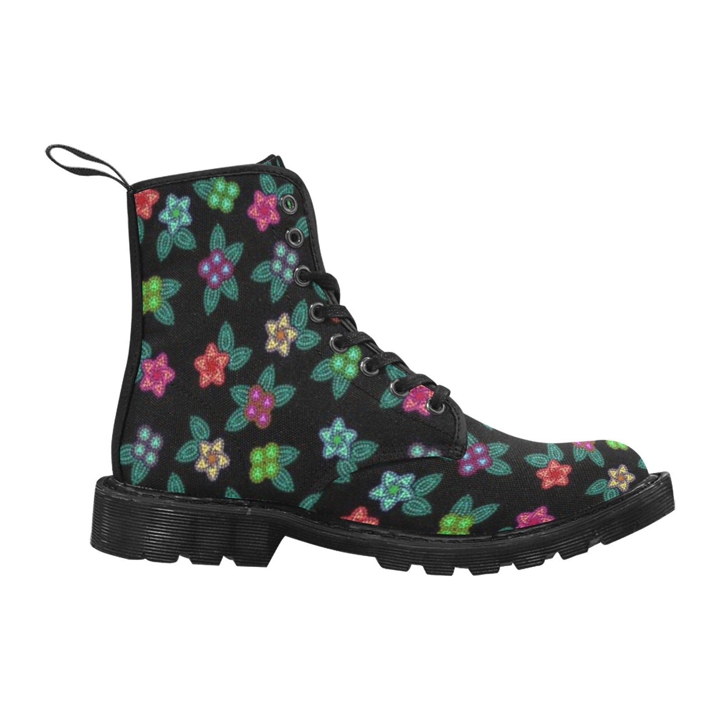Berry Flowers Black Boots