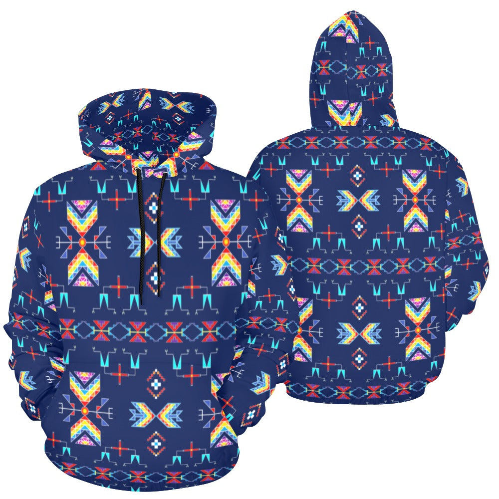 Rainy Chief Rainbow Night Lake Hoodie for Men