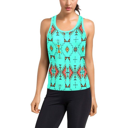 Thunder Flight Turquoise Women's Racerback Tank Top