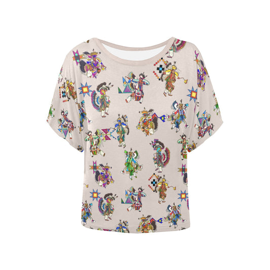 Men's Fancy Dancers Muslin Women's Batwing-Sleeved Blouse T shirt