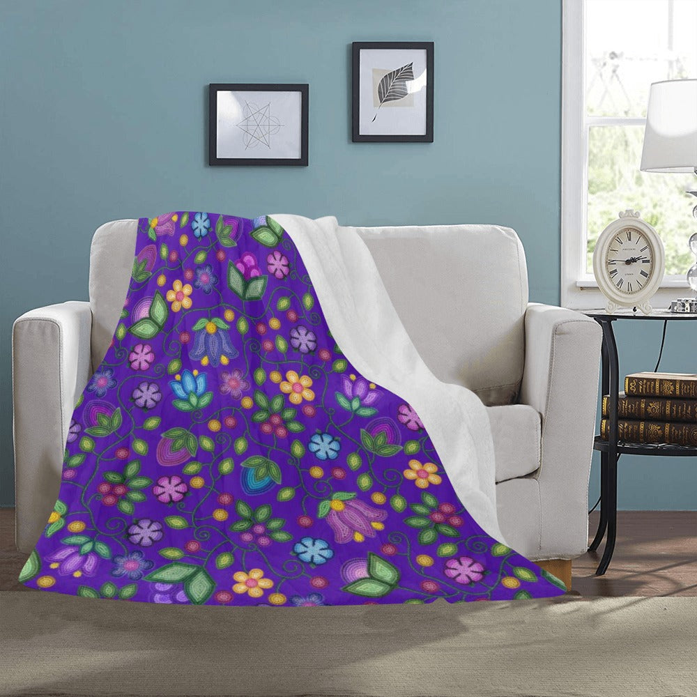 Bloom Uplift Indigo Large Micro Fleece Blanket