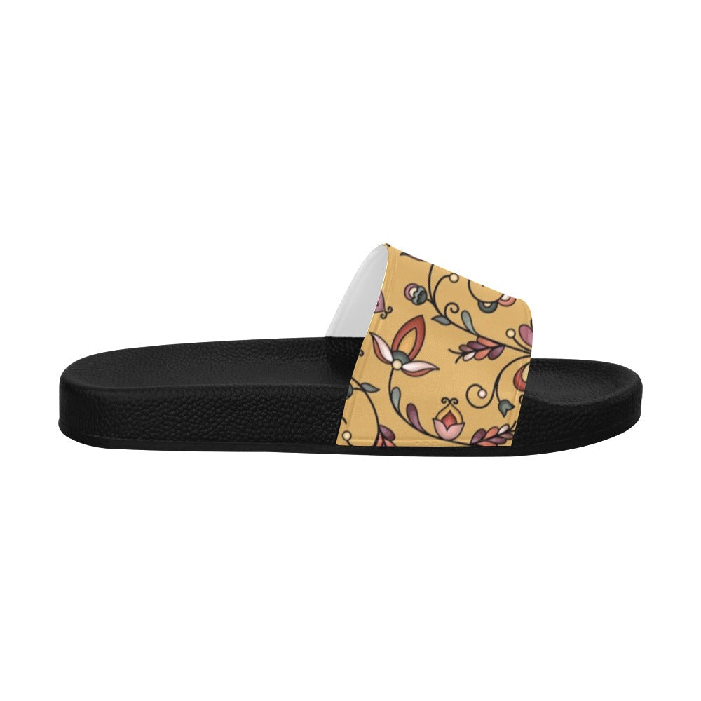 Burnt Sky Petals Gold Slide Sandals