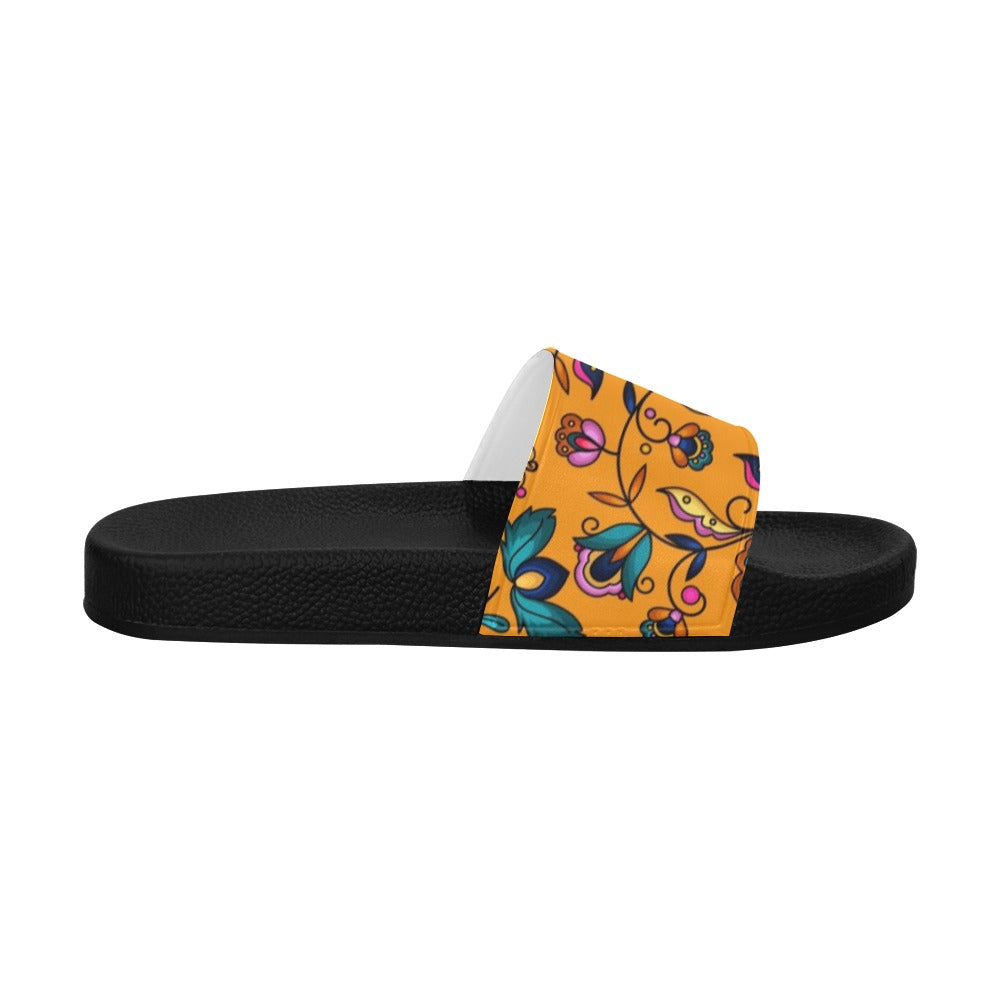Copper Prairie Petals Orange Slide Sandals