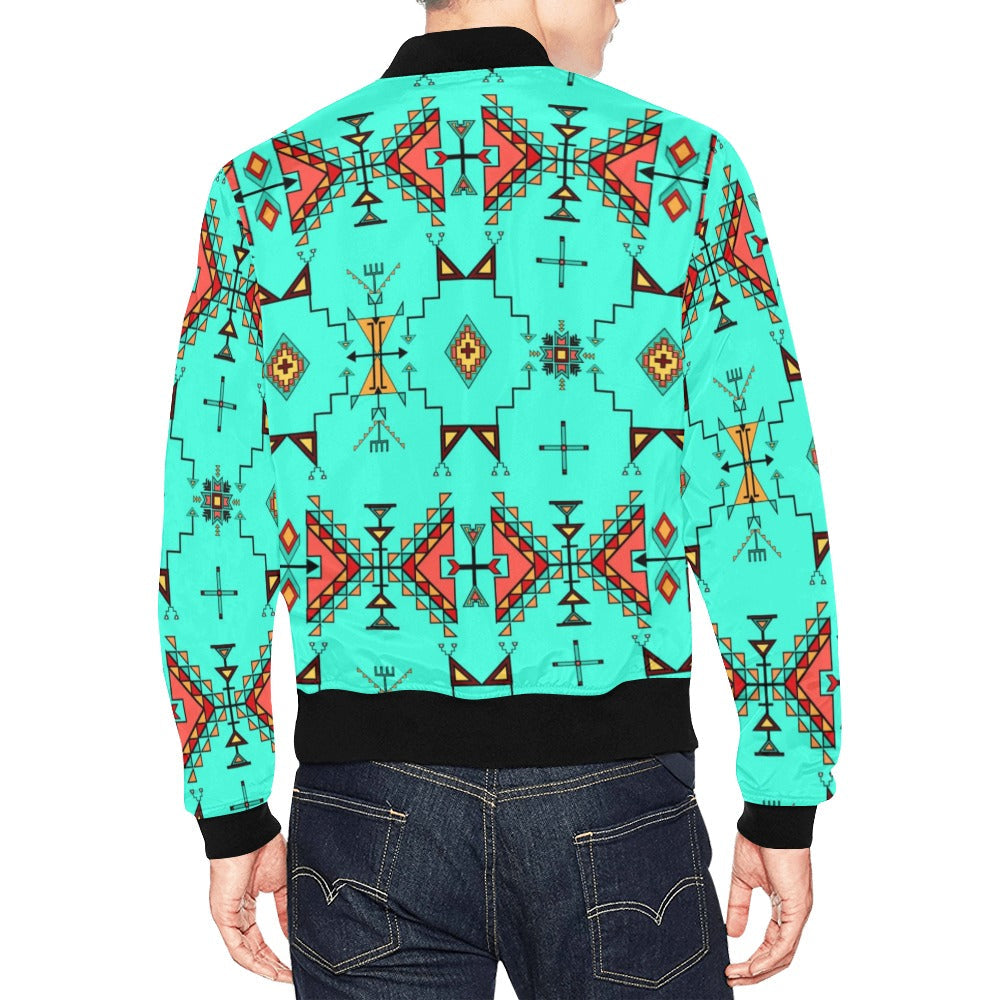 Thunder Flight Turquoise Bomber Jacket for Men