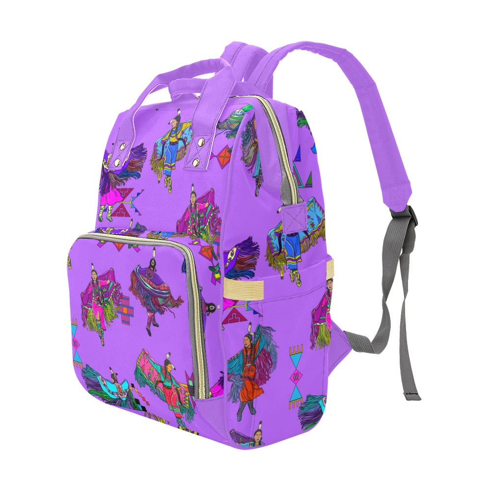 Women's Fancy Dancers Purple Multi-Function Diaper Backpack