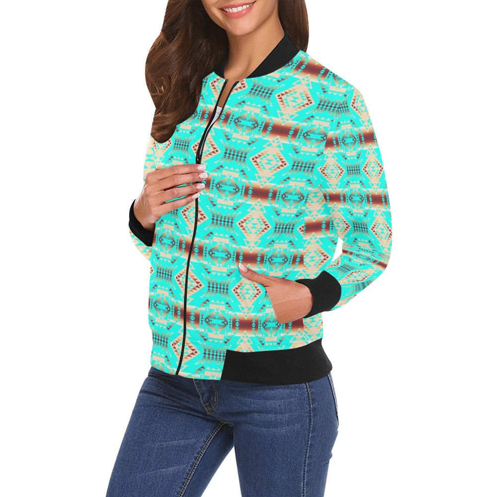 Gathering Earth Turquoise Bomber Jacket for Women