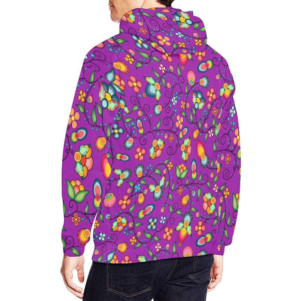 Floral Bounty Purple Hoodie for Men