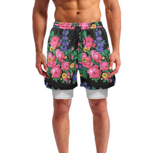 Load image into Gallery viewer, Kokum&#39;s Revenge Black Men&#39;s Sports Shorts with Compression Liner
