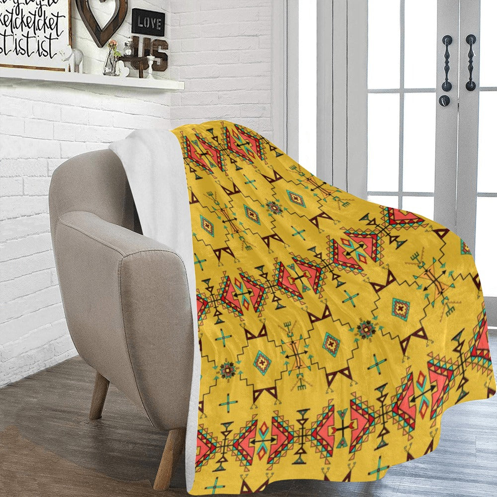 Thunder Flight Yellow X-Large Micro Fleece Blanket