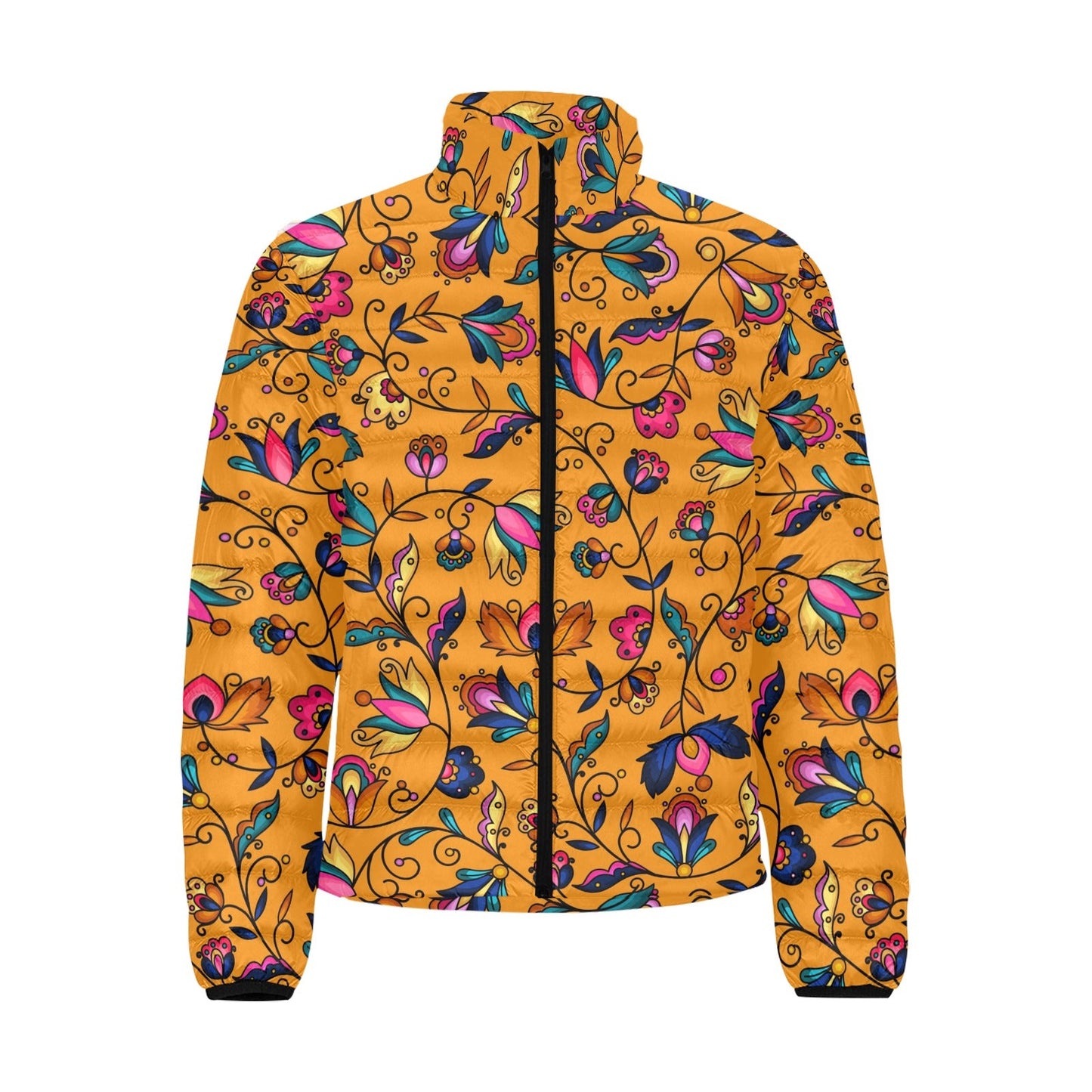 Copper Prairie Petals Orange Padded Jacket
