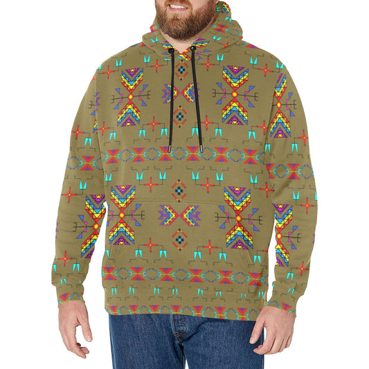 Rainy Chief Rainbow Sage Grass Men's Long Sleeve Fleece Hoodie