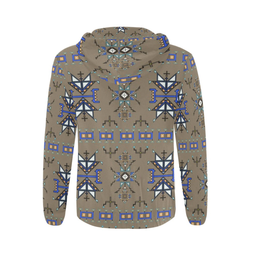 Eagle Strike Brown Men's Zipper Hoodie