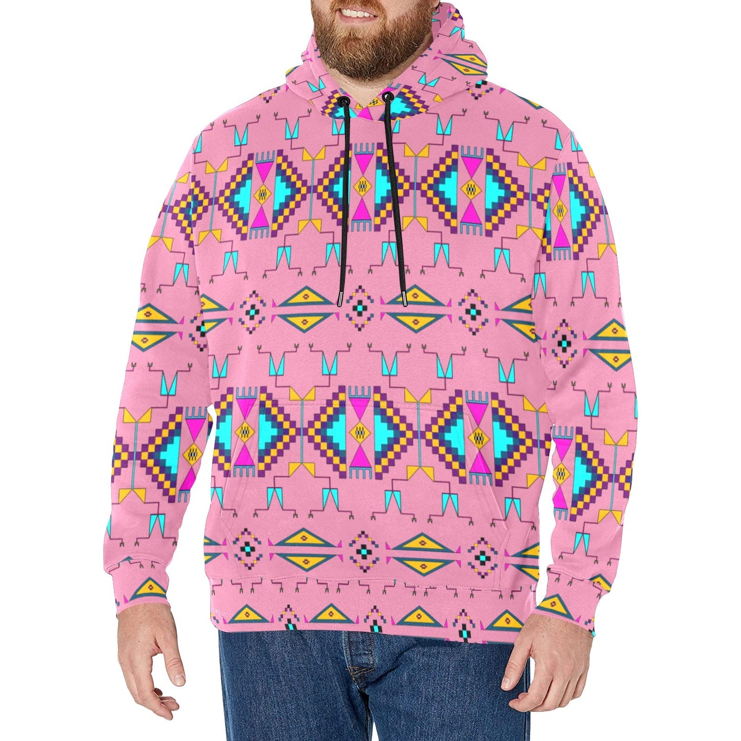 Rite of Passage Pink Men's Long Sleeve Fleece Hoodie