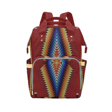 Load image into Gallery viewer, Diamond in the Bluff Red Multi-Function Diaper Backpack/Diaper Bag
