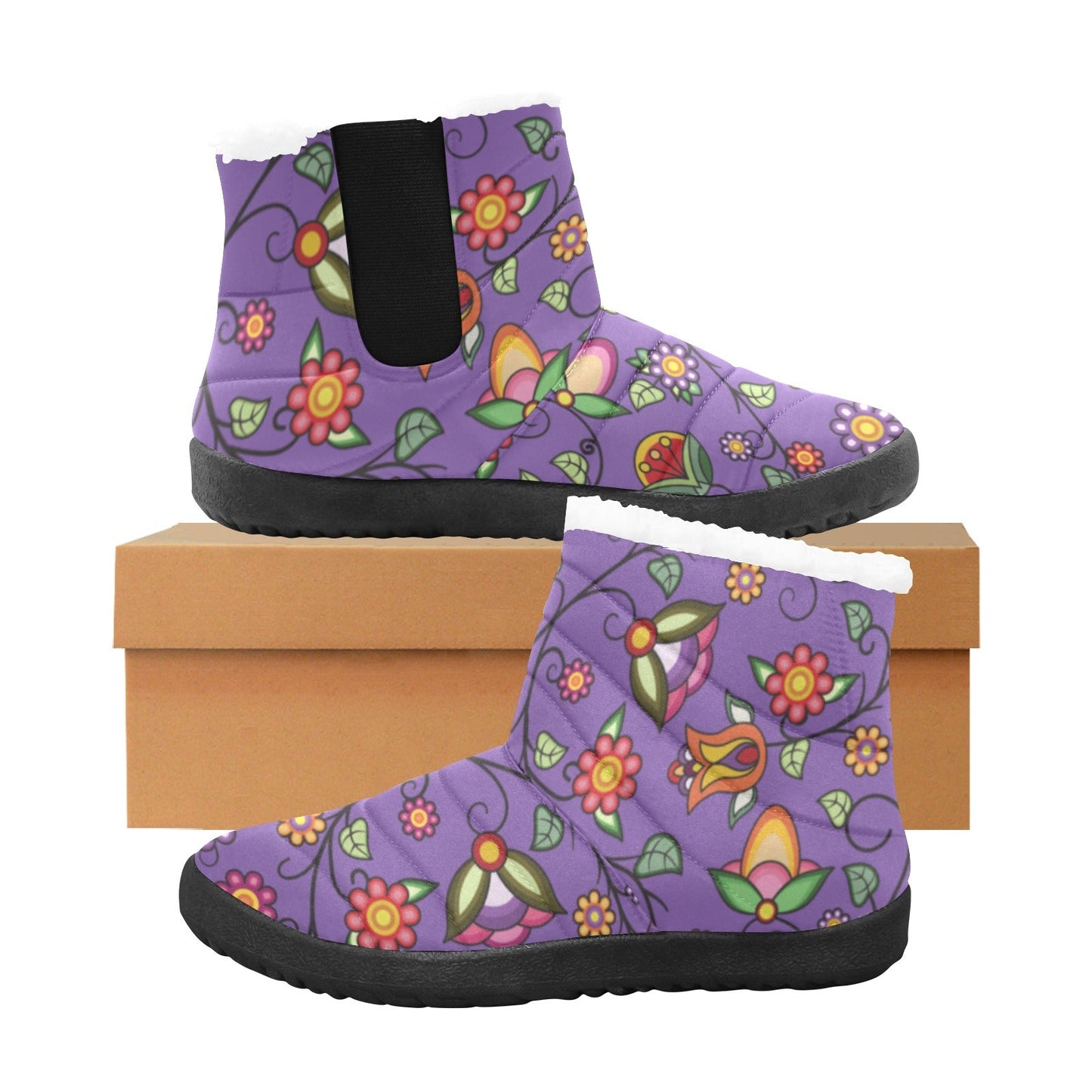 Heartbeat Petals Purple Women's Padded Winter Boot