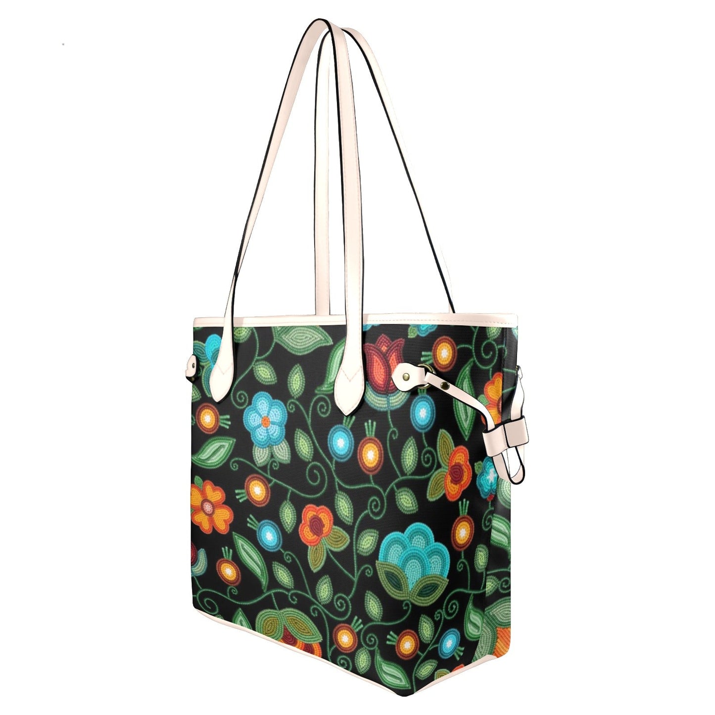 Prairie Fire Petals Black Clover Canvas Tote