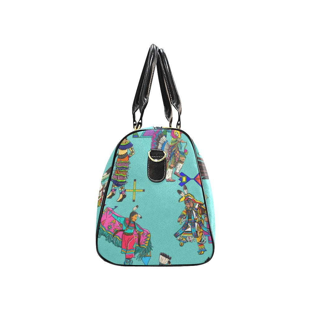 Grand Entry Dancers Eggshell Blue Large Travel Bag