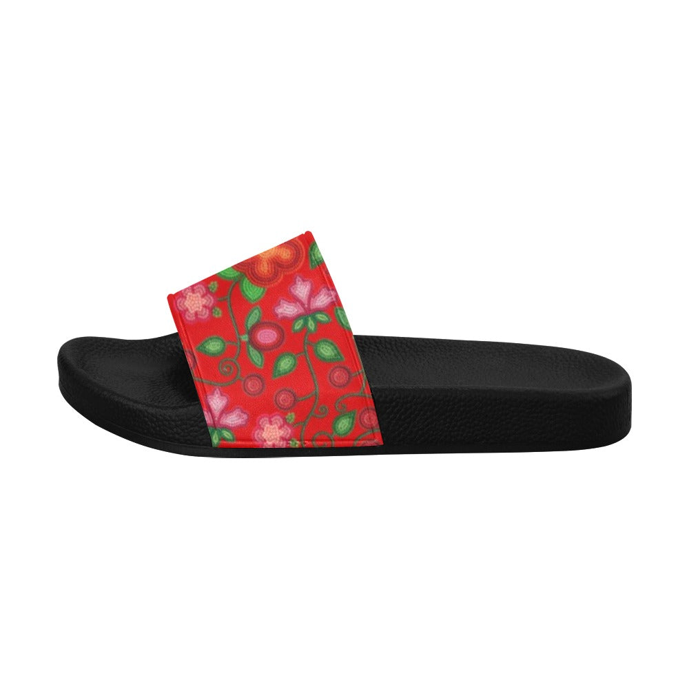 Rose Reverie Red Slide Sandals