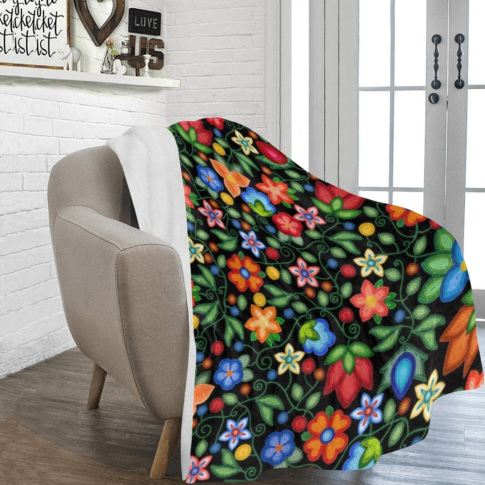 Morning Harmony Black X-Large Micro Fleece Blanket