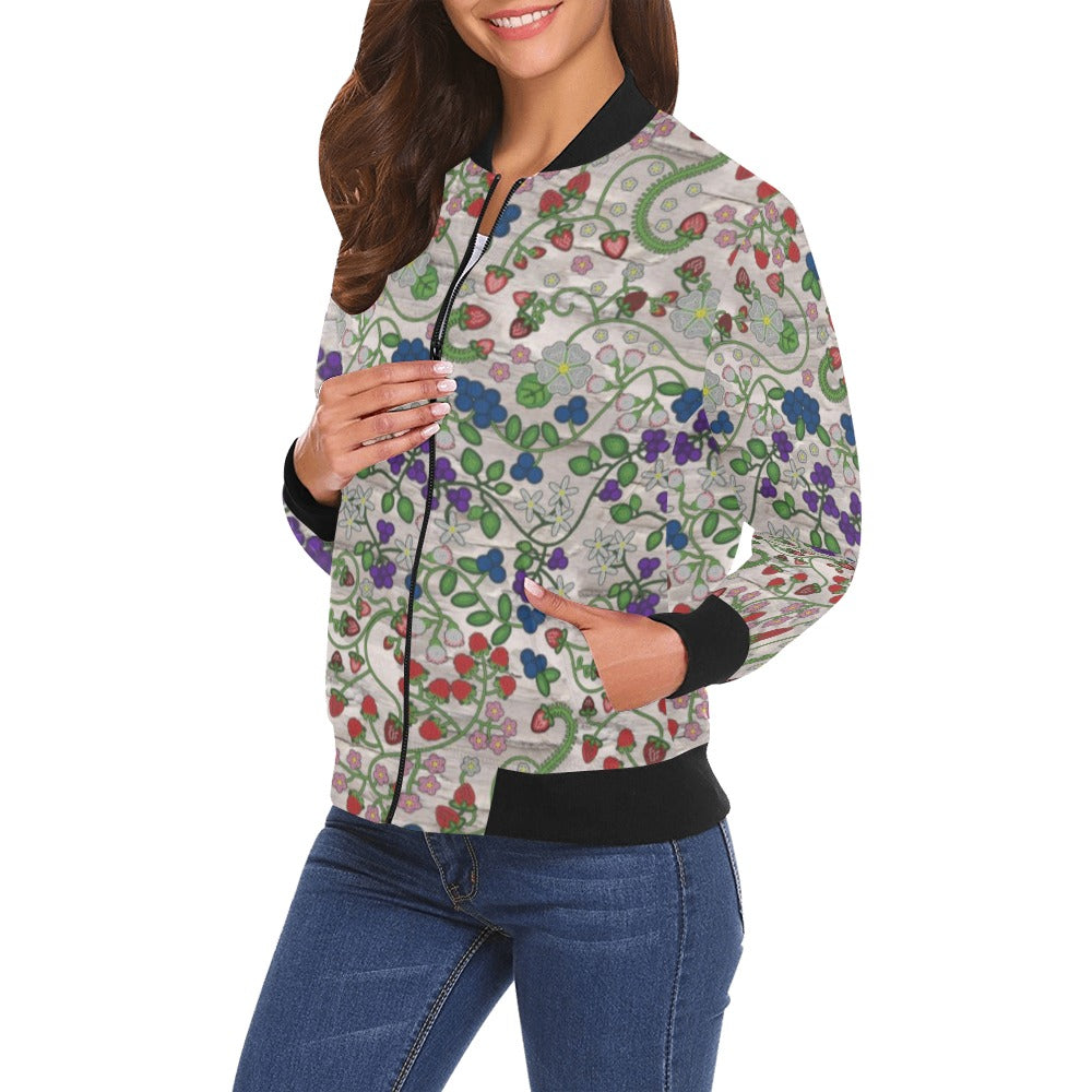 Grandmother Stories Bright Birch Bomber Jacket for Women