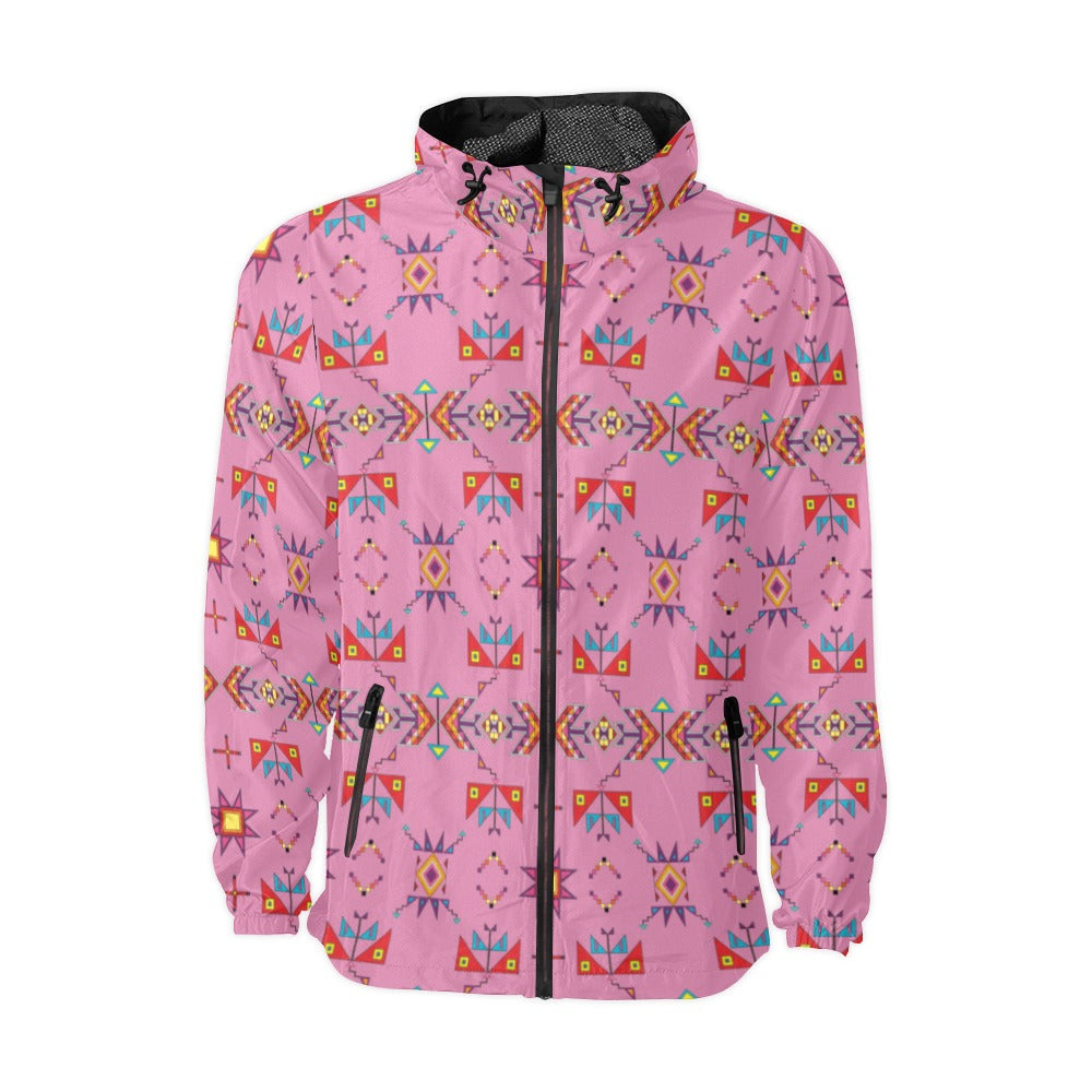 Scattered Generations Pink Men's Windbreaker