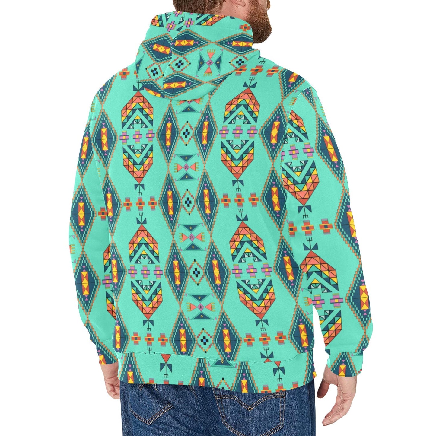 Travois Tipi Smoky Sky Men's Long Sleeve Fleece Hoodie