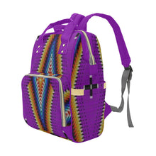 Load image into Gallery viewer, Diamond in the Bluff Purple Multi-Function Diaper Backpack/Diaper Bag
