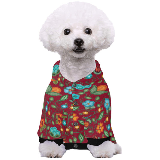 Prairie Fire Petals Red Pet Hoodie