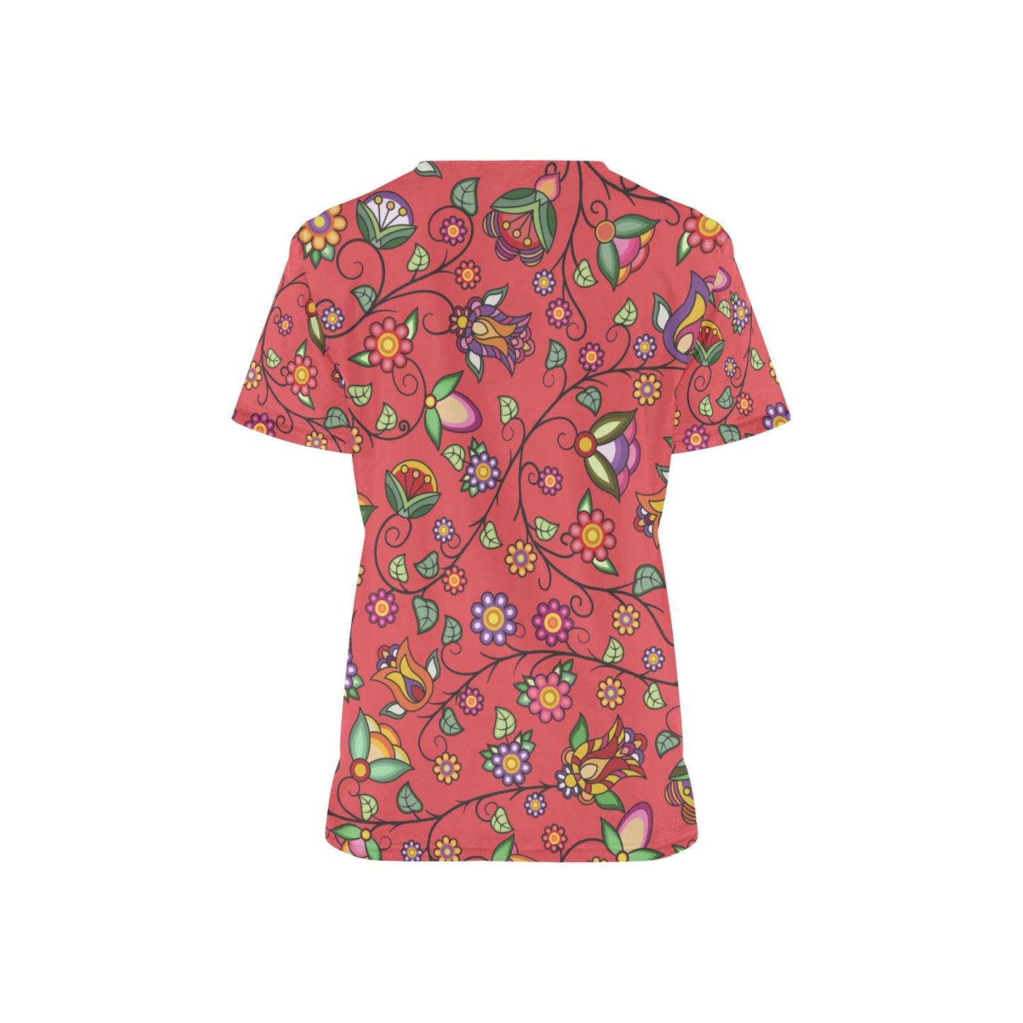 Heartbeat Petals Red Scrub Top