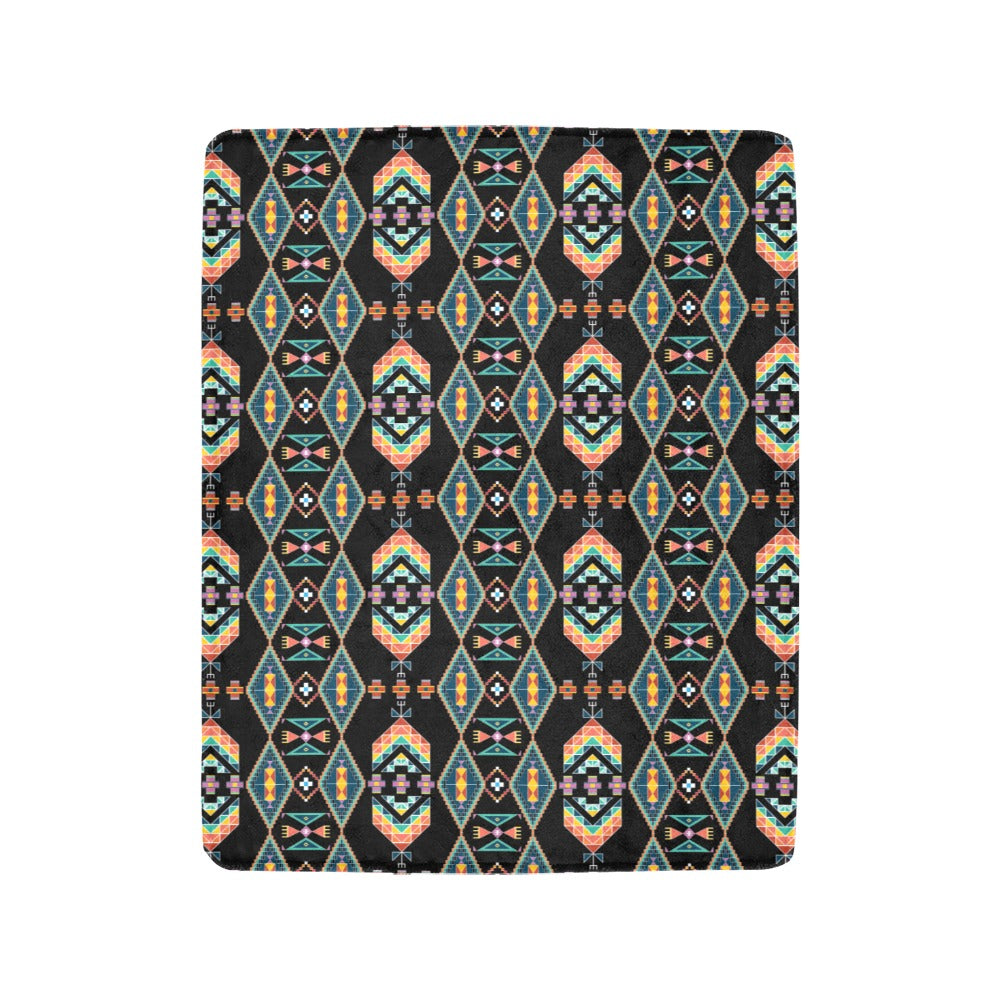 Travois Tipi Black Ultra-Soft Micro Fleece Blanket 40"x50"