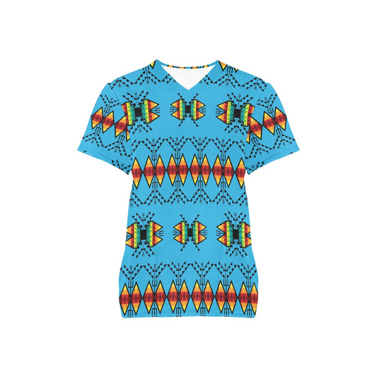 Sacred Trust Sky Scrub Top