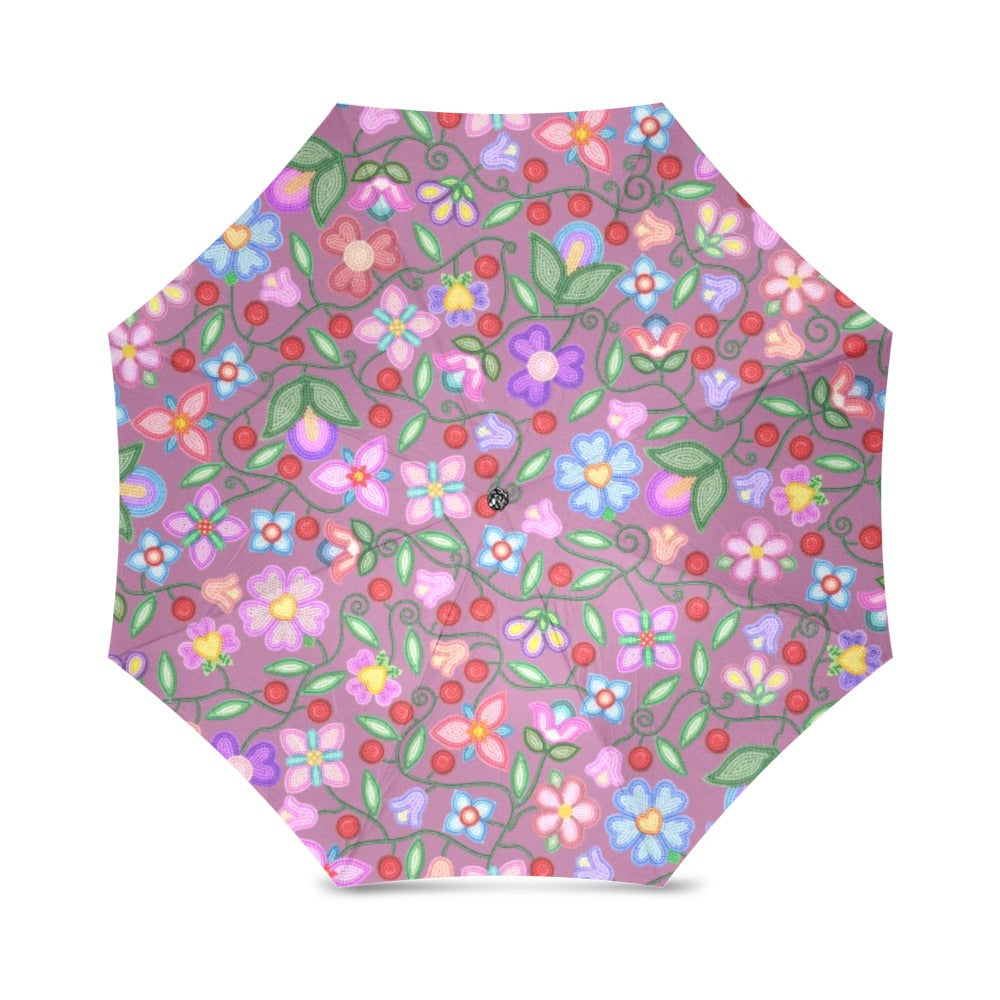 Petal Harmony Dusty Rose Foldable Umbrella