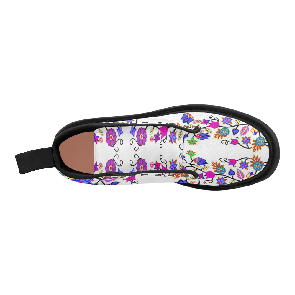 Floral Beadwork Seven Clans White Boots