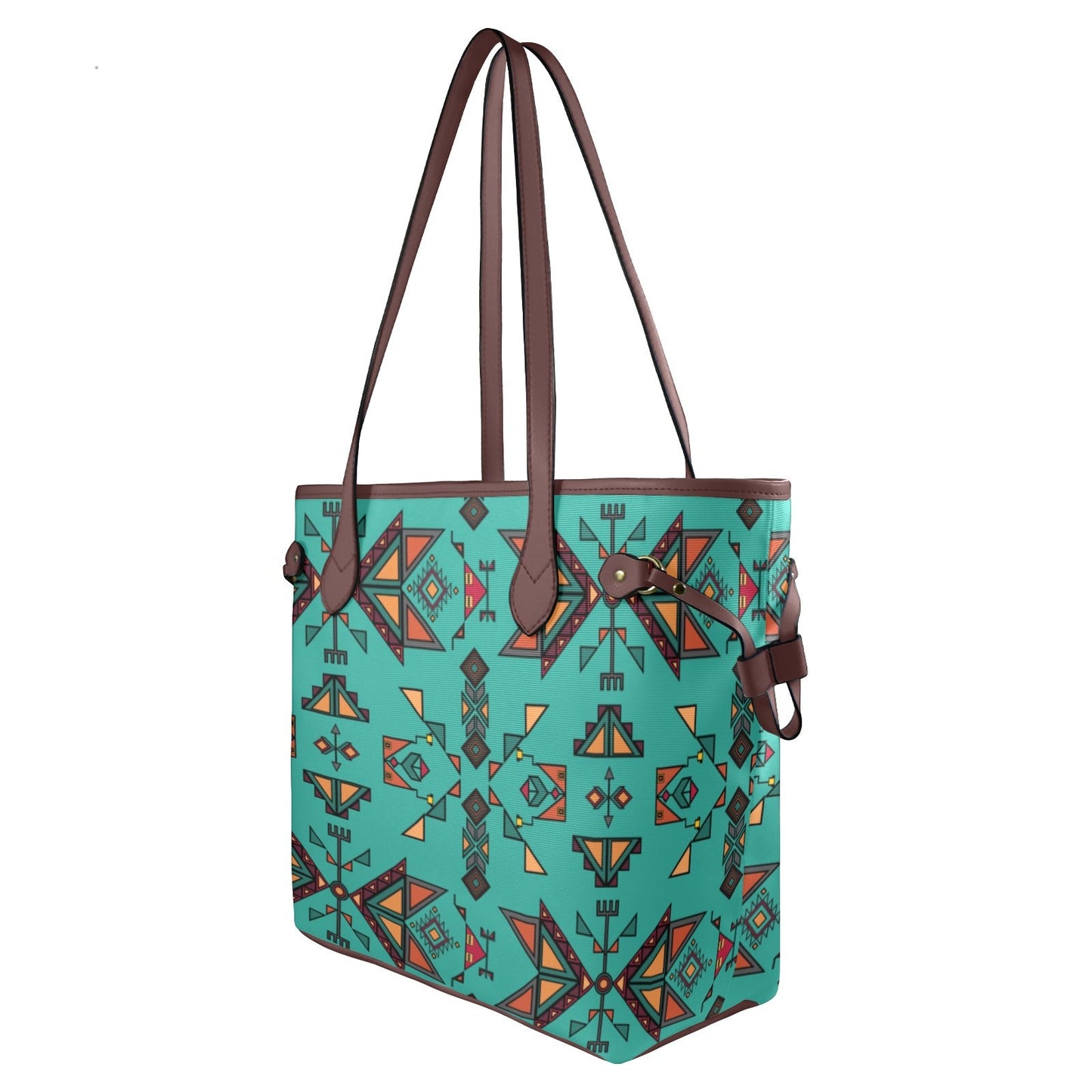 Arrow Dawn Turquoise Clover Canvas Tote Bag