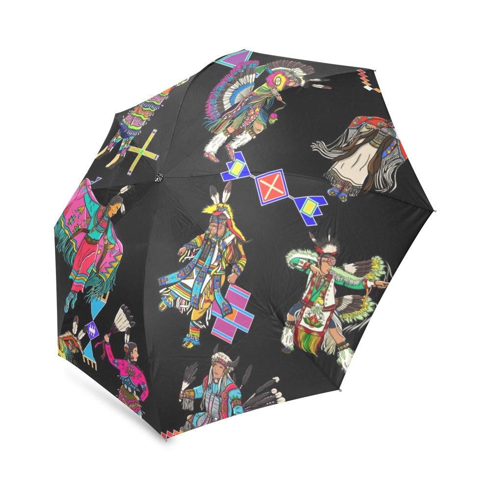 Grand Entry Dancers Black Foldable Umbrella
