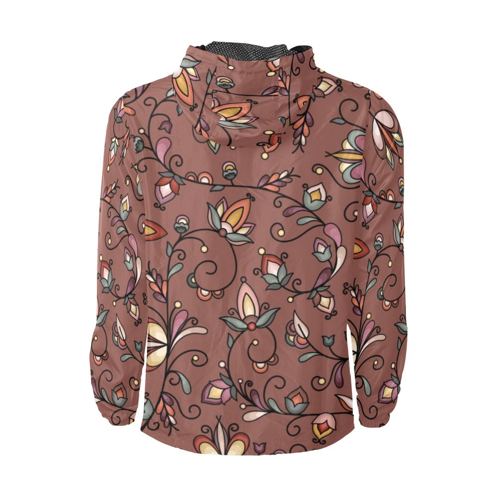 Burnt Sky Petals Brown Men's Windbreaker