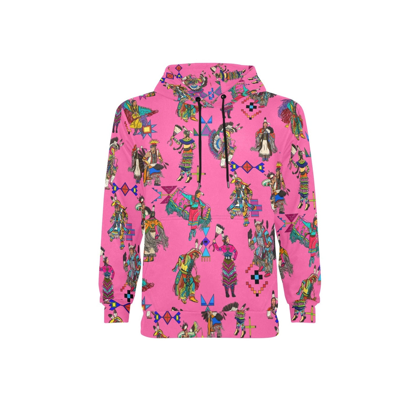 Grand Entry Dancer Pink Men's Long Sleeve Fleece Hoodie