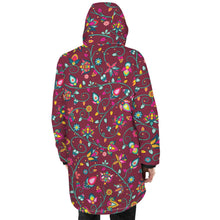 Load image into Gallery viewer, Thorny Path Cranberry Unisex Sherpa Lined Hooded Coat
