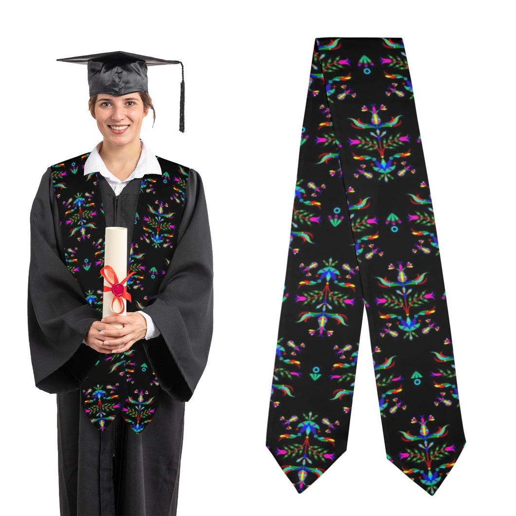 Dakota Damask Black Graduation Stole