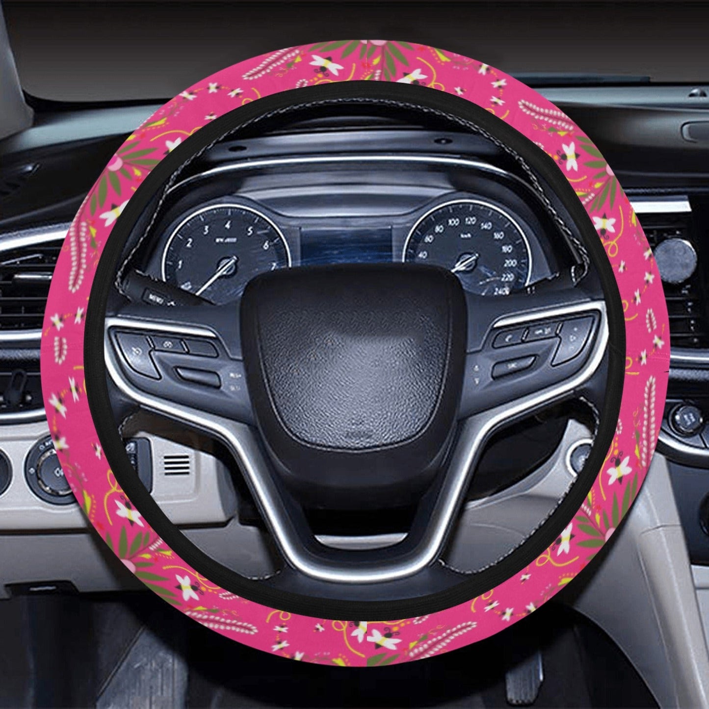 Willow Bee Bubblegum Steering Wheel Cover with Elastic Edge