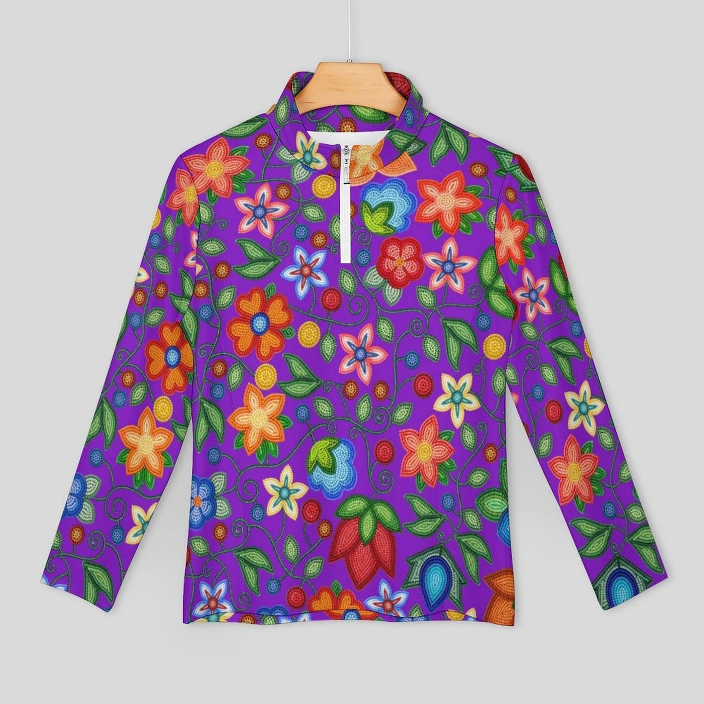 Morning Harmony Purple Long Sleeve Yoga Shirt
