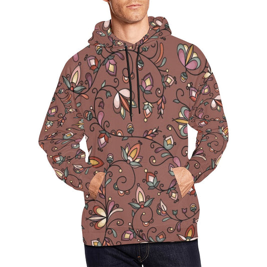 Burnt Sky Petals Brown Hoodie for Men