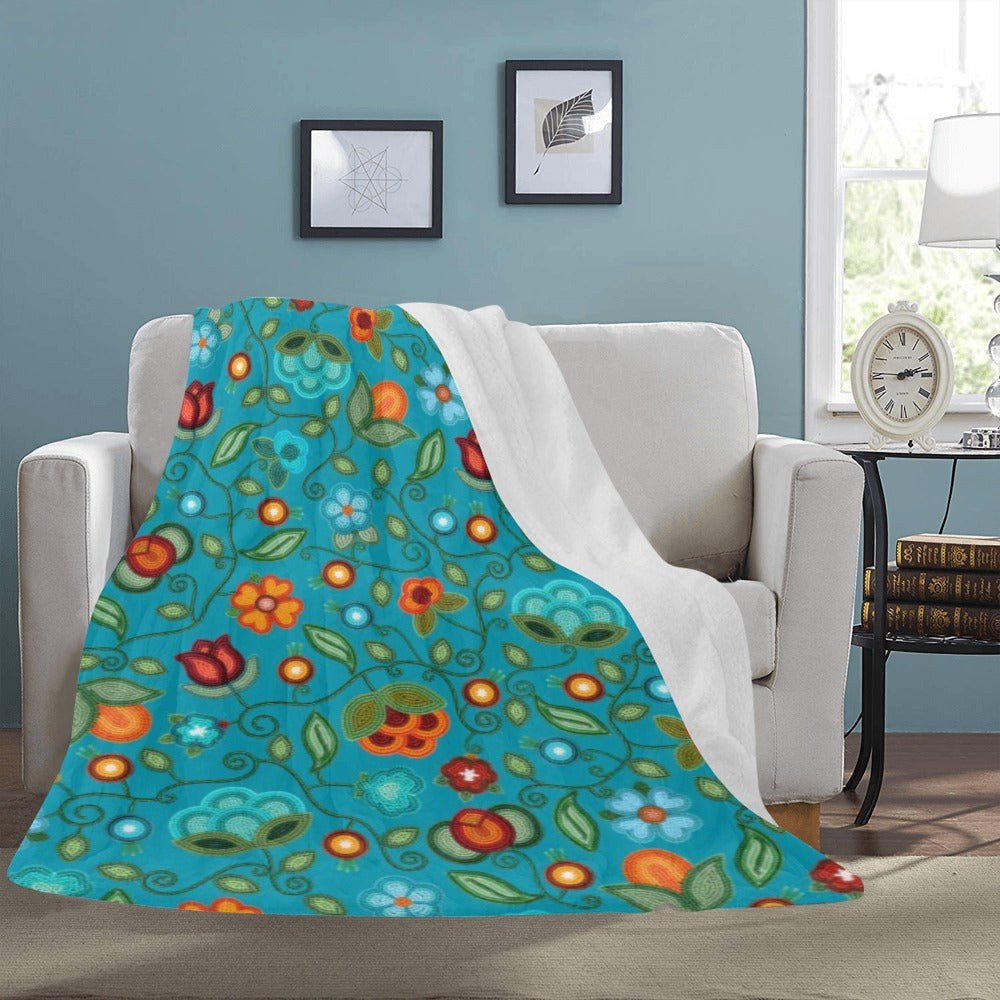 Prairie Fire Petals Ocean X-Large Micro Fleece Blanket